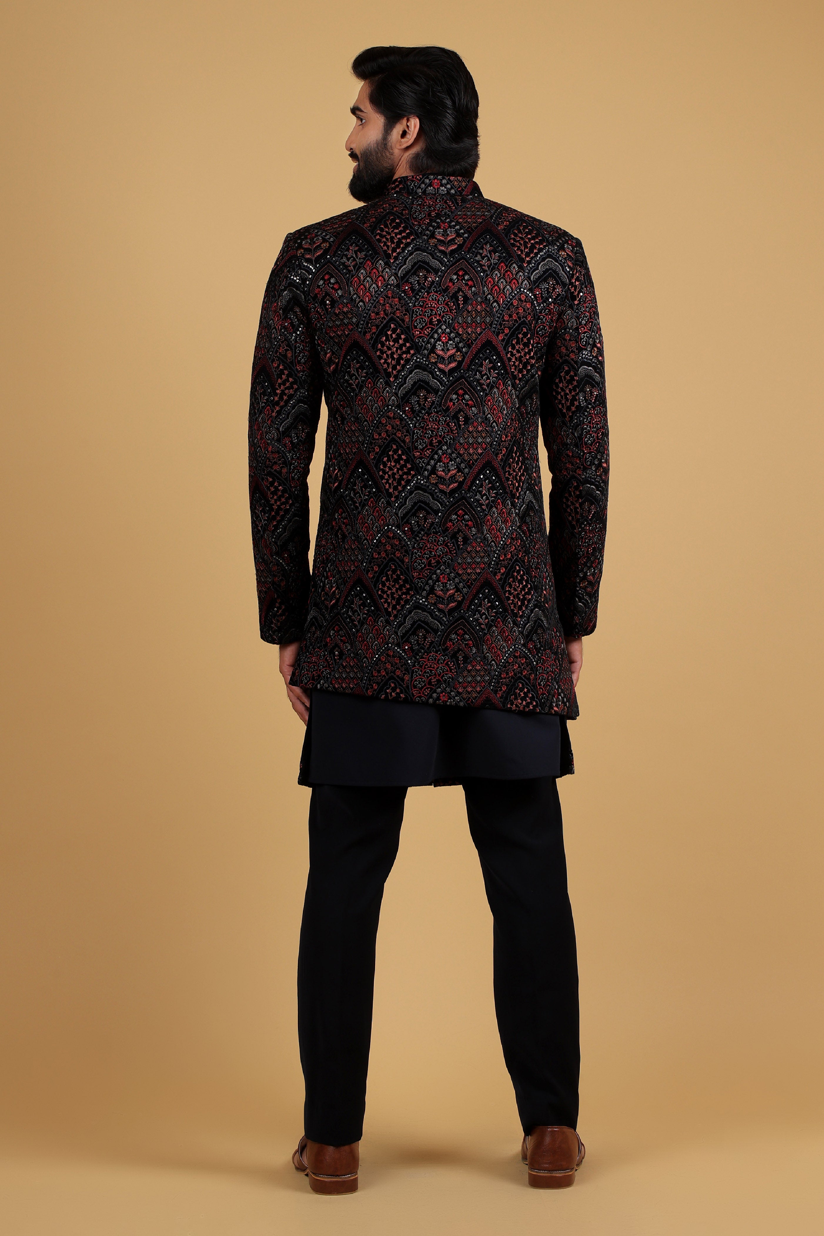 Royal Azure Embroidered Indo-Western