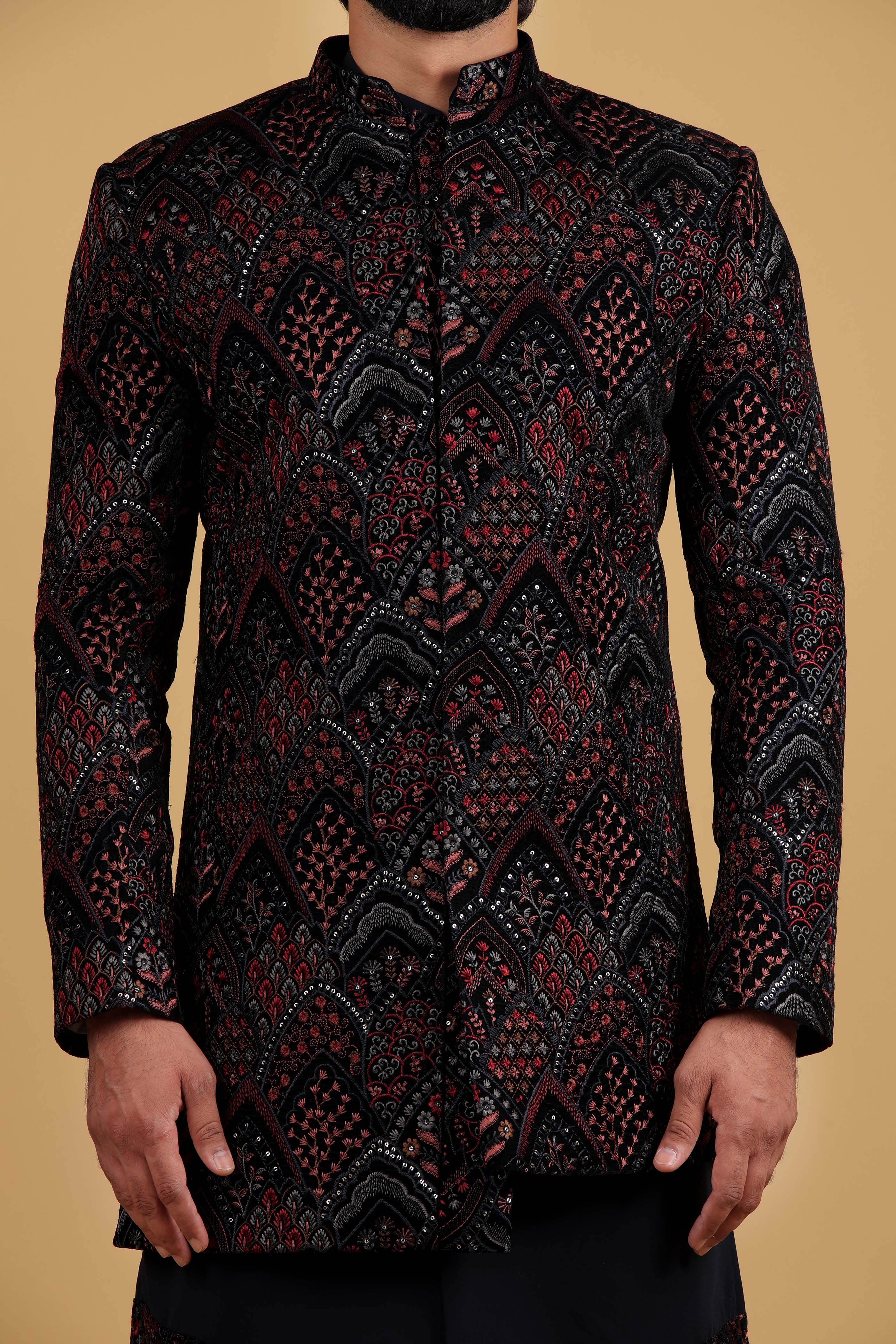 Royal Azure Embroidered Indo-Western